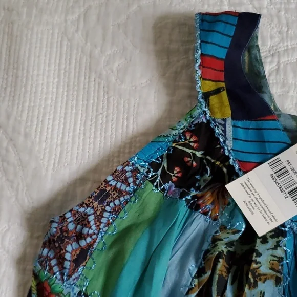 Artisan Advance Apparel Patchwork Tank Tunic NWT OS - Picture 3 of 6